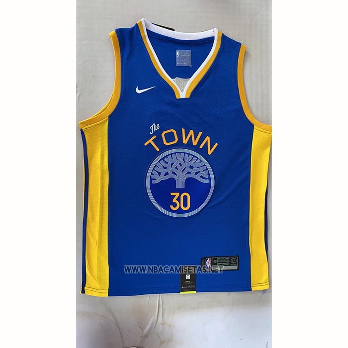 Camiseta Golden State Warriors Stephen Curry NO 30 Earned 2022-23 Azul